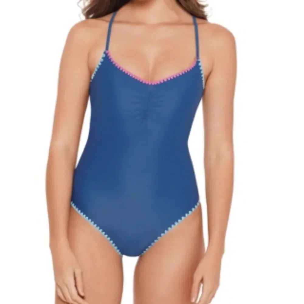 SALT+COVE Shell-stitch Blue One-piece Swimsuit